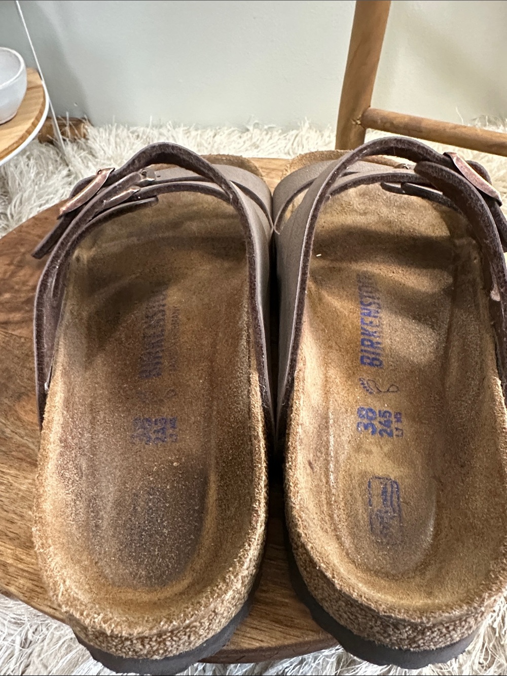 BIRKENSTOCK Florida Slide Sandals Three
Strap Size 38 (7-7.5) Synthetic Upper - Picture 14 of 17